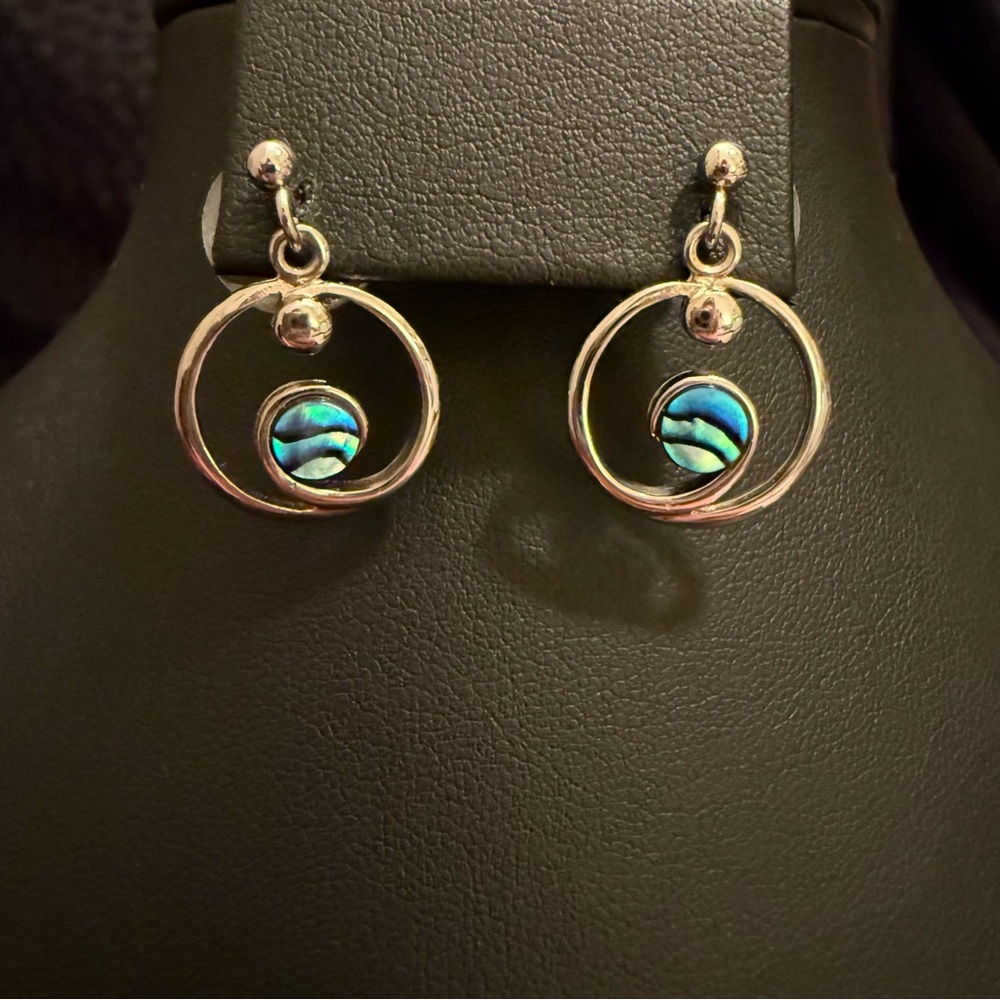 Silver and Blue Wave Earrings